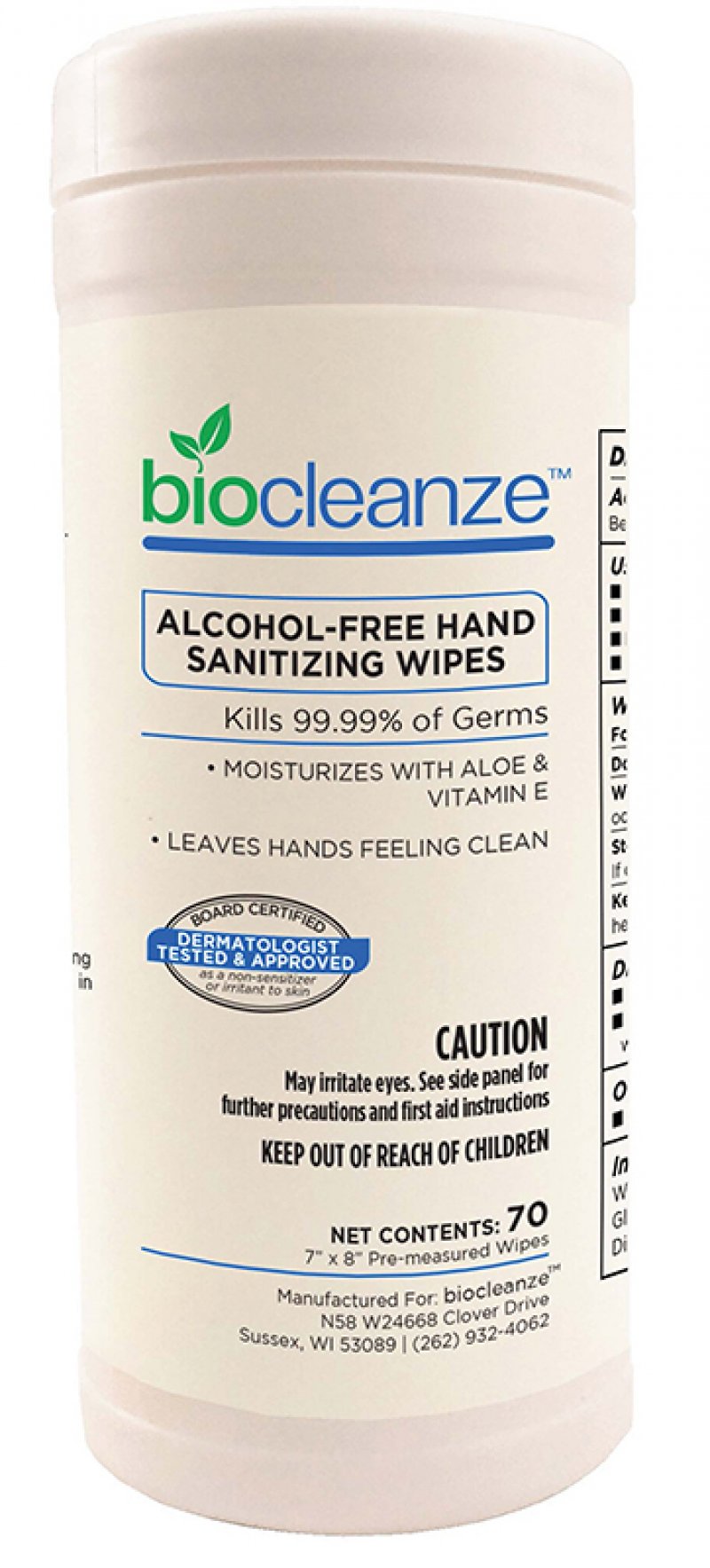 Biocleanze and Sanitizing Alcohol-Free Wipes
