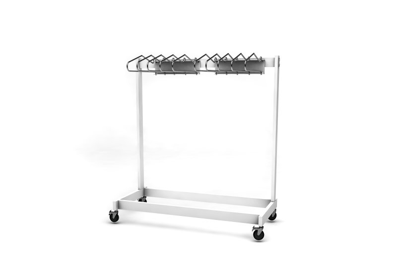 MR6 - 10 Arm Mobile Apron Rack 