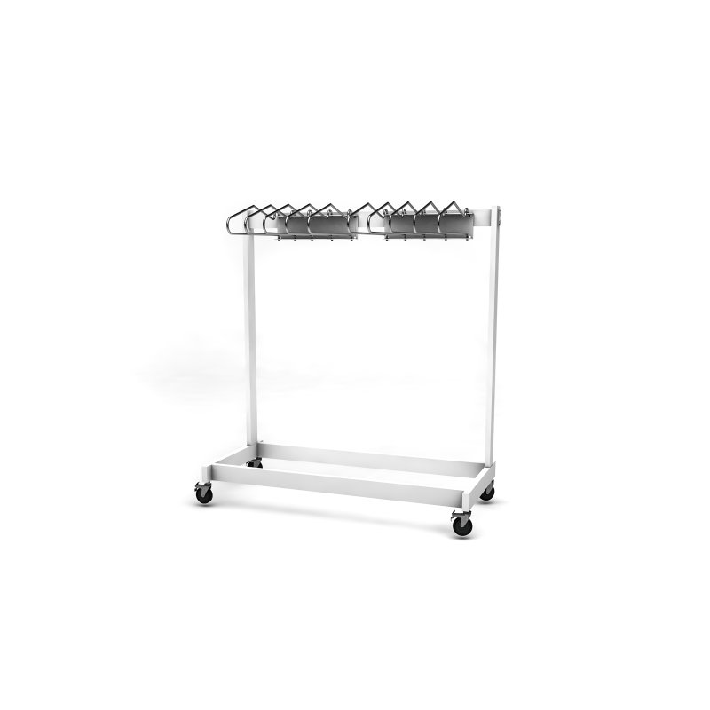 MR6 - 10 Arm Mobile Apron Rack 