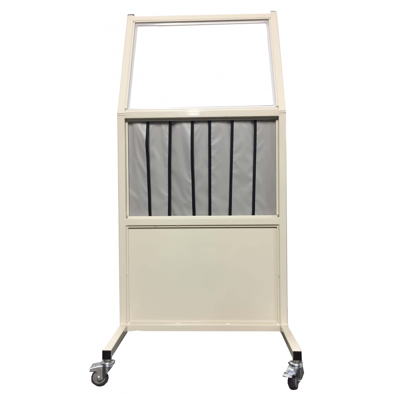 Tilted Mobile Leaded Barrier with 30”W x 24”H Window with Curtain | 56-630