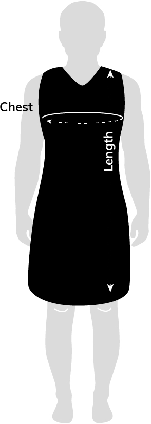 apron chest and length measurement diagram