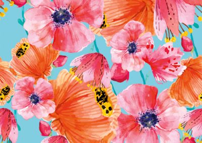 Fabrics - Fashion Patterns - 1201 In Bloom Bright Blue