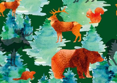 Fabrics - Fashion Patterns - 1227 Into the Woods Green