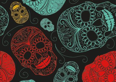Fabrics - Fashion Patterns - 1251 Colorful Skulls