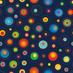 Fabrics - Fashion Patterns - 1259 Cosmic Bright Circles