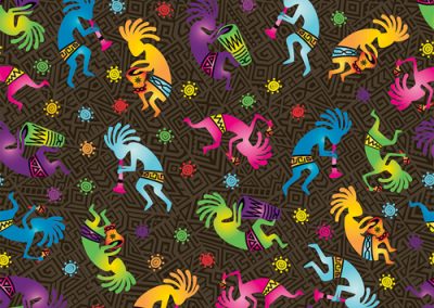 Fabrics - Fashion Patterns - 1260 Cotton Kokopelli
