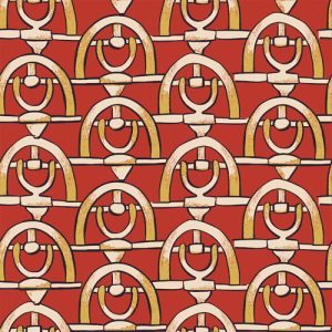 Fabrics - Fashion Patterns - 1272 Equestrian Dreams Rust Horse & Bit