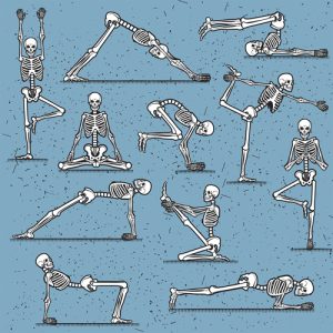 Fabrics - Fashion Patterns - 1284 Yoga Poses Blue