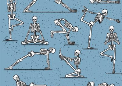 Fabrics - Fashion Patterns - 1284 Yoga Poses Blue