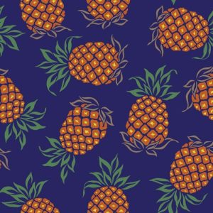 Fabrics - Fashion Patterns - 41014 Blue Pineapple