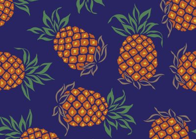 Fabrics - Fashion Patterns - 41014 Blue Pineapple