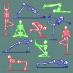 1285 - Yoga Poses Grey Multi